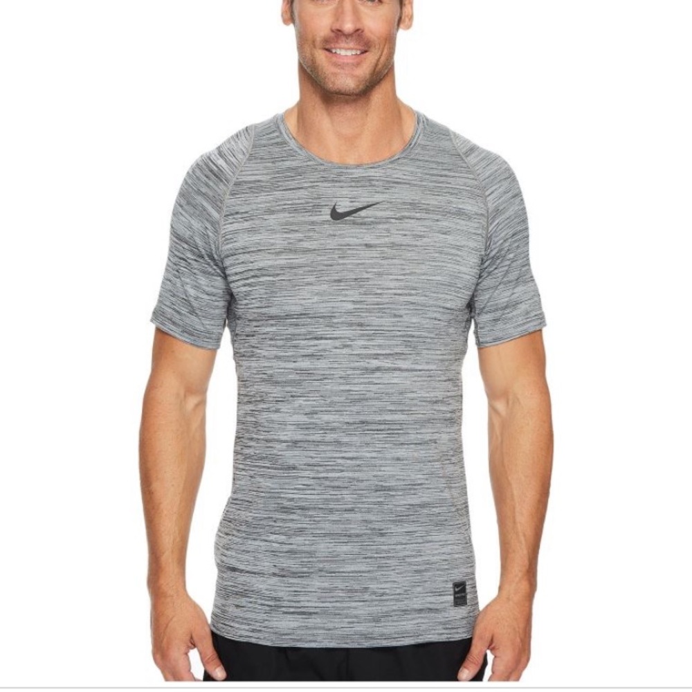 Nike Pro Grey Dri Fit Fitted Shirt Small